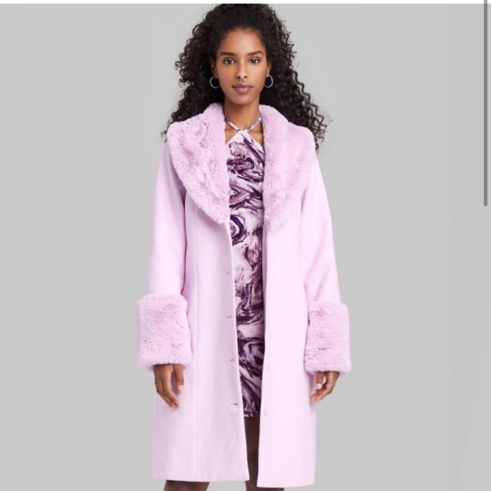 Wild Fable faux fur trim long jacket